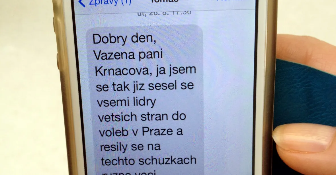 Hudečkova esemeska rozkryla poměry v pražské ODS