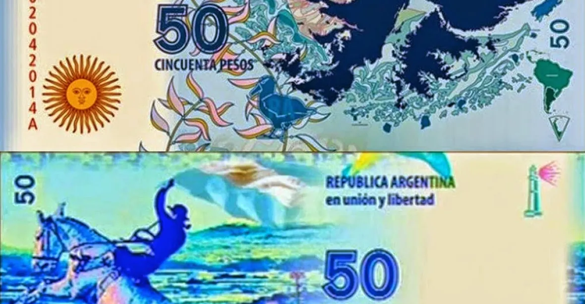 Argentina si na bankovce přivlastnila Falklandy