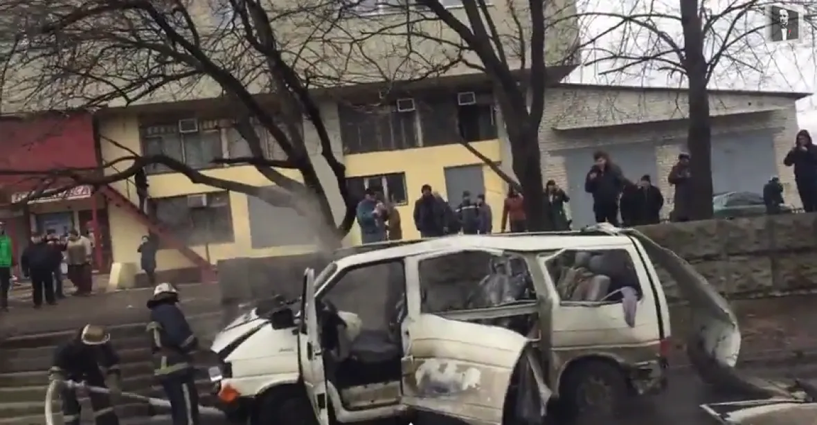 V Charkově explodoval vůz s velitelem dobrovolníků