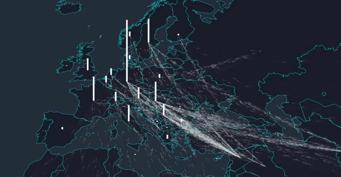Unikátní mapa migrace do Evropy: odkud, kam a kolik
