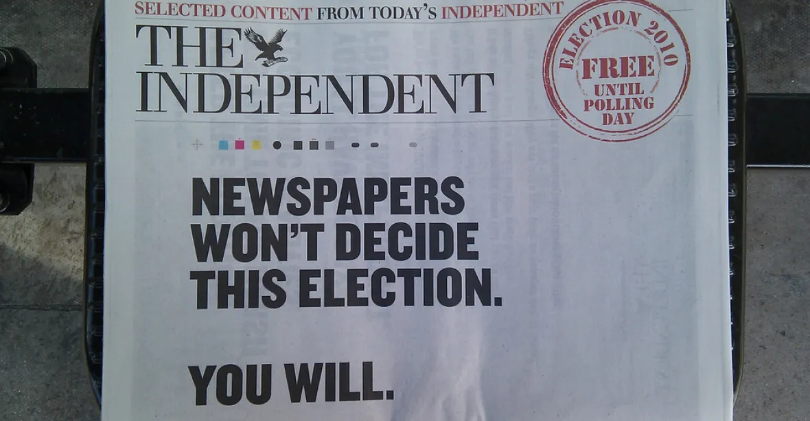 Britský The Independent končí s papírem. Bude jen elektronický