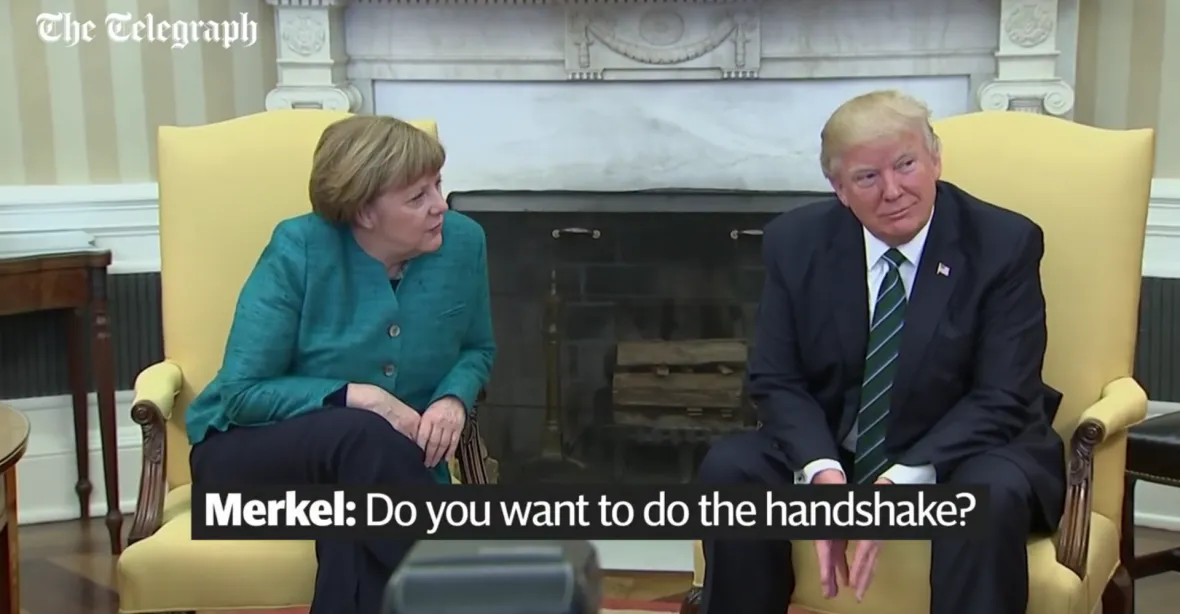 Proč si Trump nepotřásl s Merkelovou? Její otázku neslyšel, míní mluvčí
