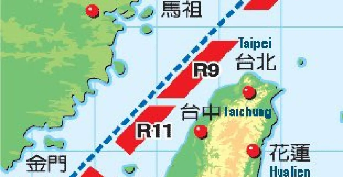 Čína simuluje útok na Tchaj-wan s ostrou municí. Blízko ostrova 59 čínských letounů