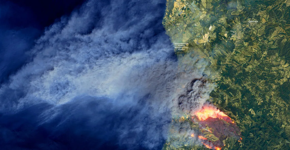 Portugalci bojují s požáry, evakuují vesnice. Vedra dosahují 40 stupňů