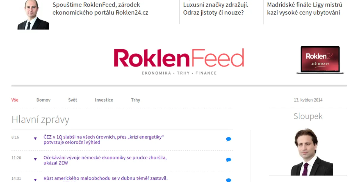 Roklen24.cz už brzy! Rodí se nový plnoformátový ekonomický portál