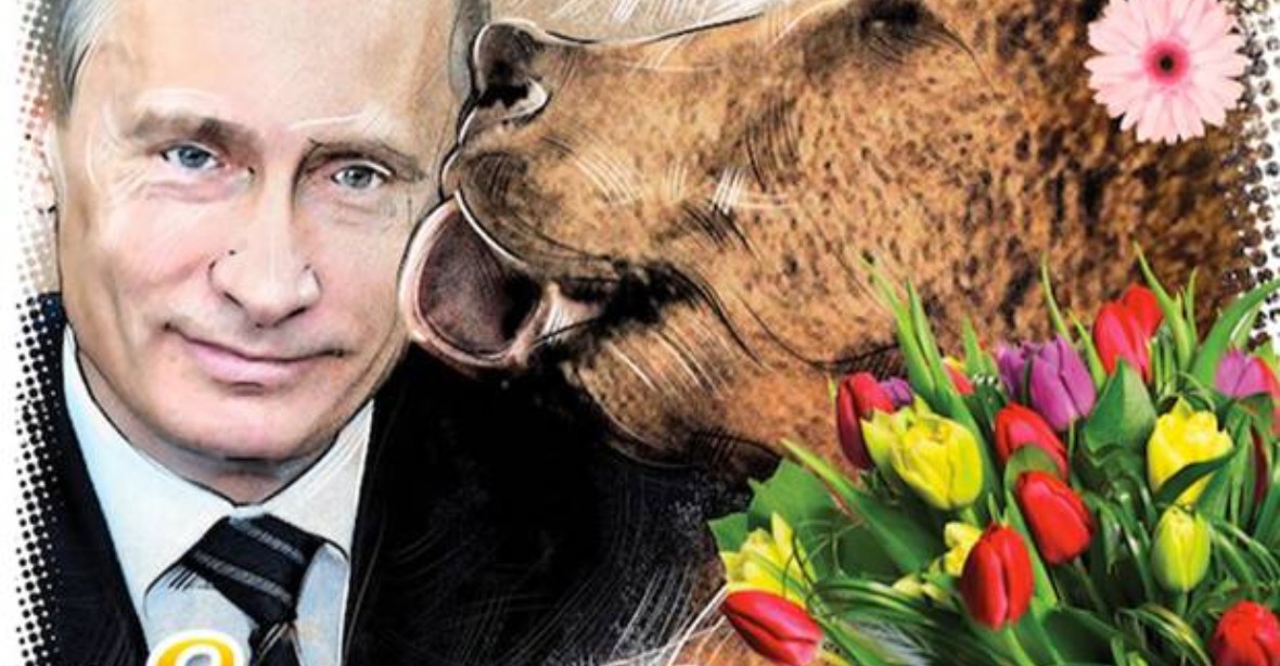 Putin blahopřeje dívkám. A olizuje jej medvěd