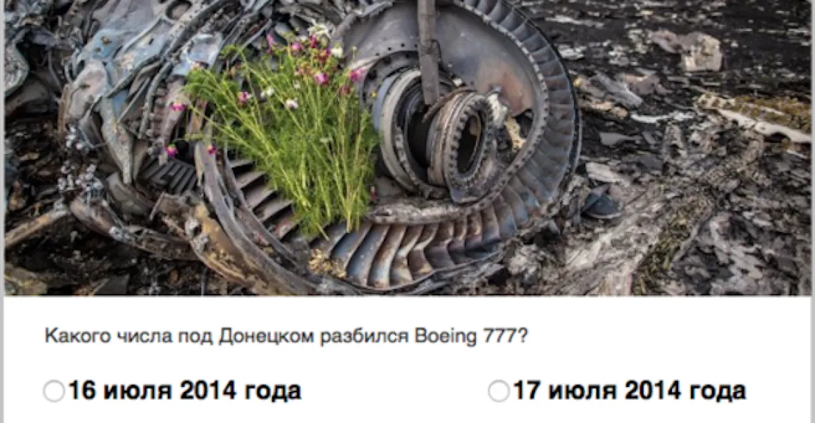 Gratulujeme! Ruská agentura se omluvila za kvíz o pádu MH17