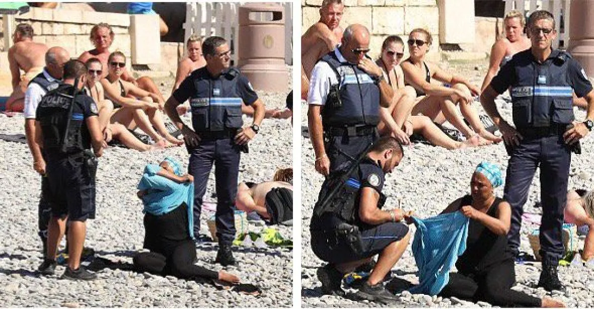 Police donutila muslimku na pláži sundat burkini. ‚Běž domů,‘ křičeli lidé