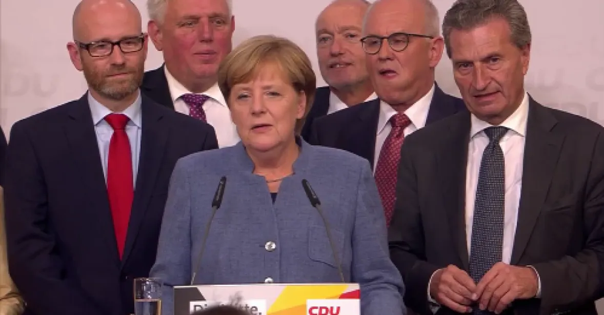 Merkelové CDU chce opět velkou koalici s SPD