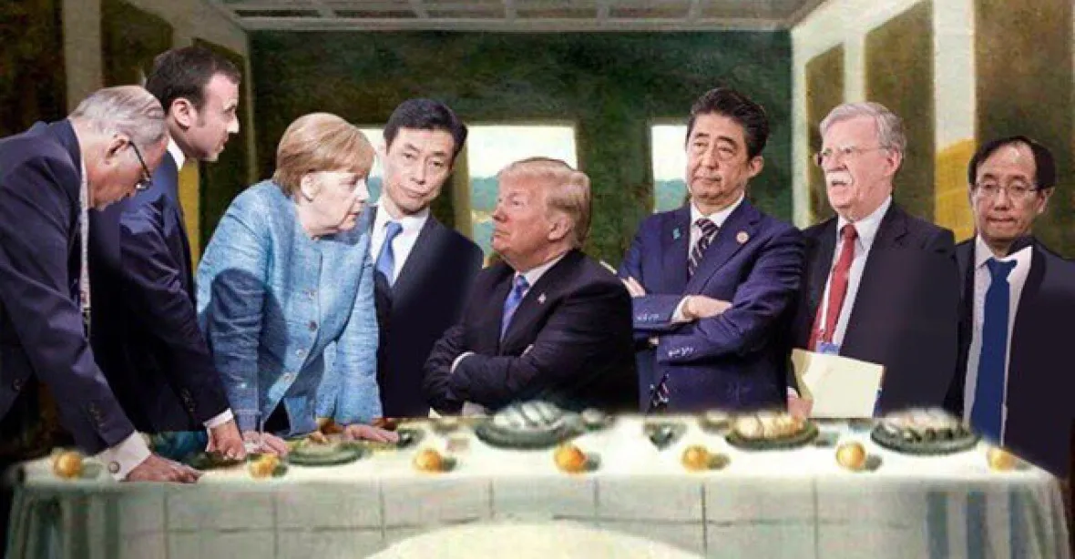 Fotografie z G7 baví i sociální sítě. Poslední večeře nebo uražené dítě Trump