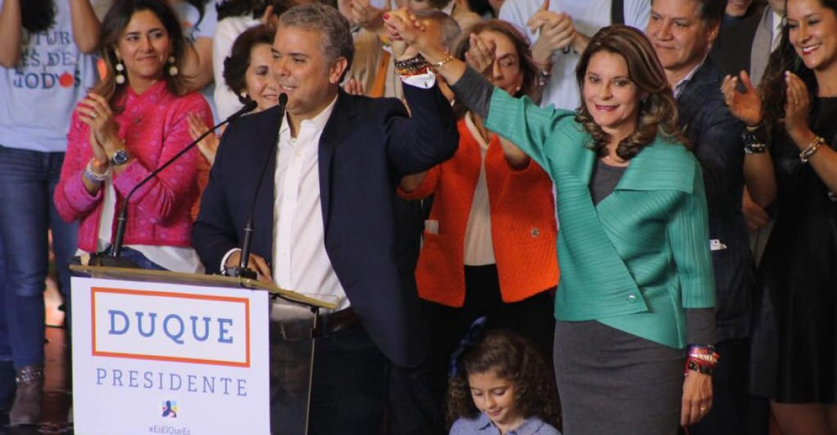 Kolumbijské prezidentské volby vyhrál pravicový kandidát Duque