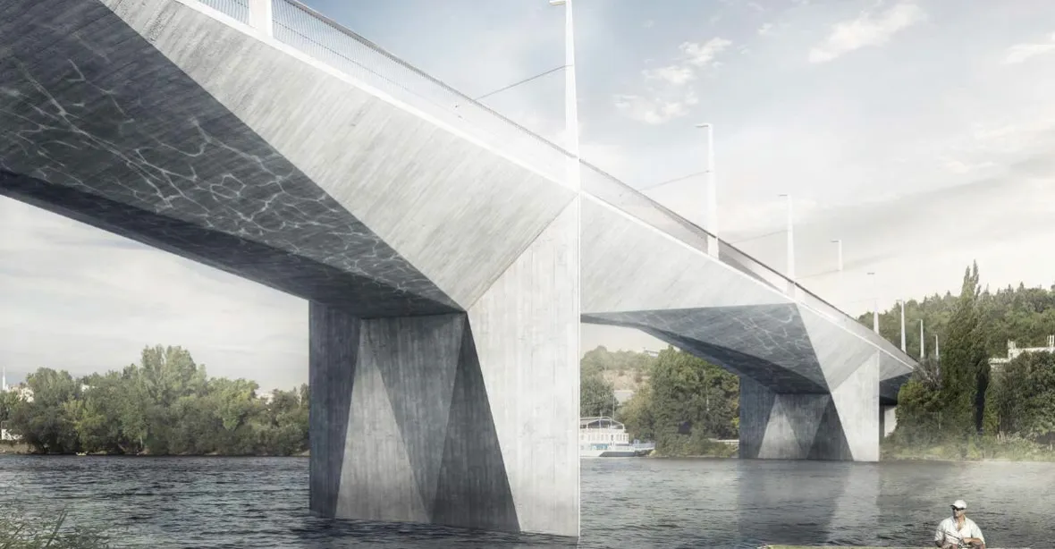 FOTO: Praha vybrala návrh mostu přes Vltavu od Žlutých lázní na Smíchov