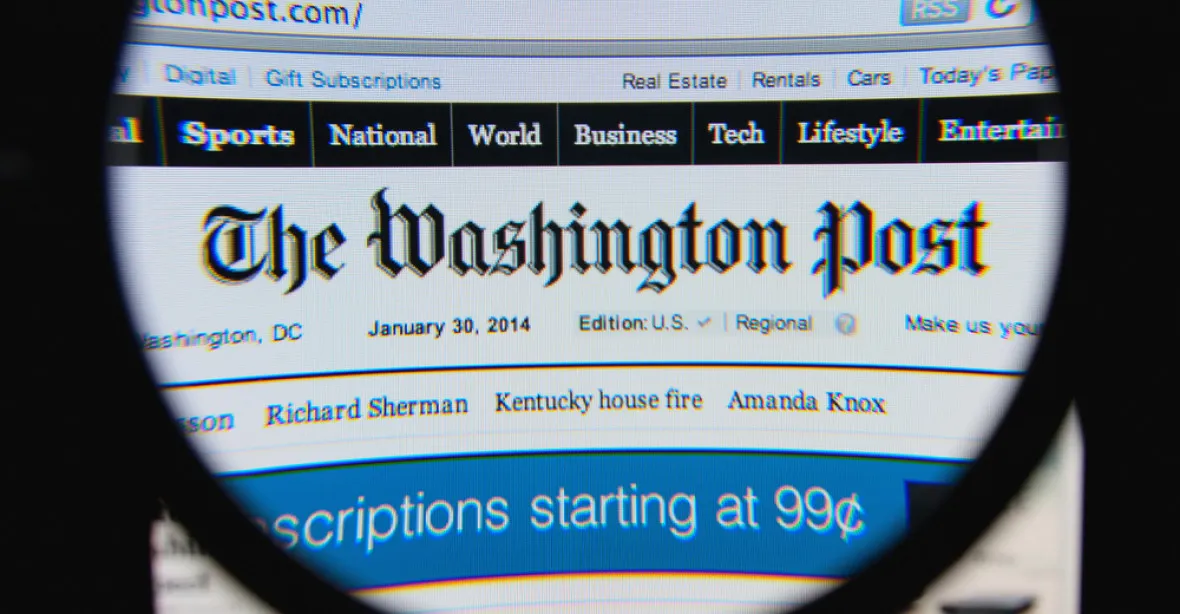 Washington Post vydal místo sloupku bílé místo, jako gesto za zmizelého kolegu