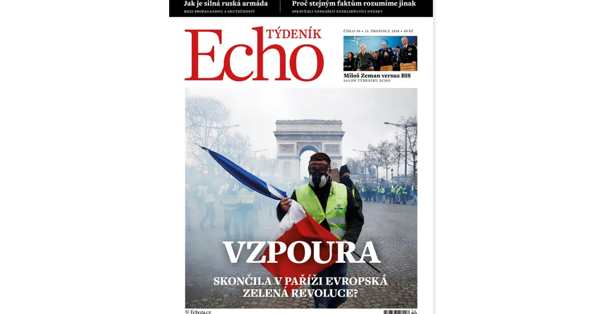 Týdeník Echo: Pařížská rebelie, ruské zbraně a Čunkova nemocnice