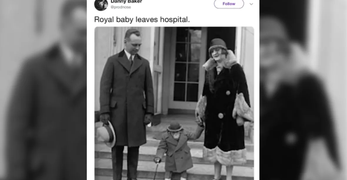 Královské dítě, napsal reportér BBC na Twitter k fotce šimpanze. Dostal vyhazov