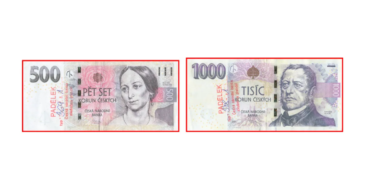 FOTO: Na několika místech v ČR se objevily padělané bankovky. Jak je poznat?