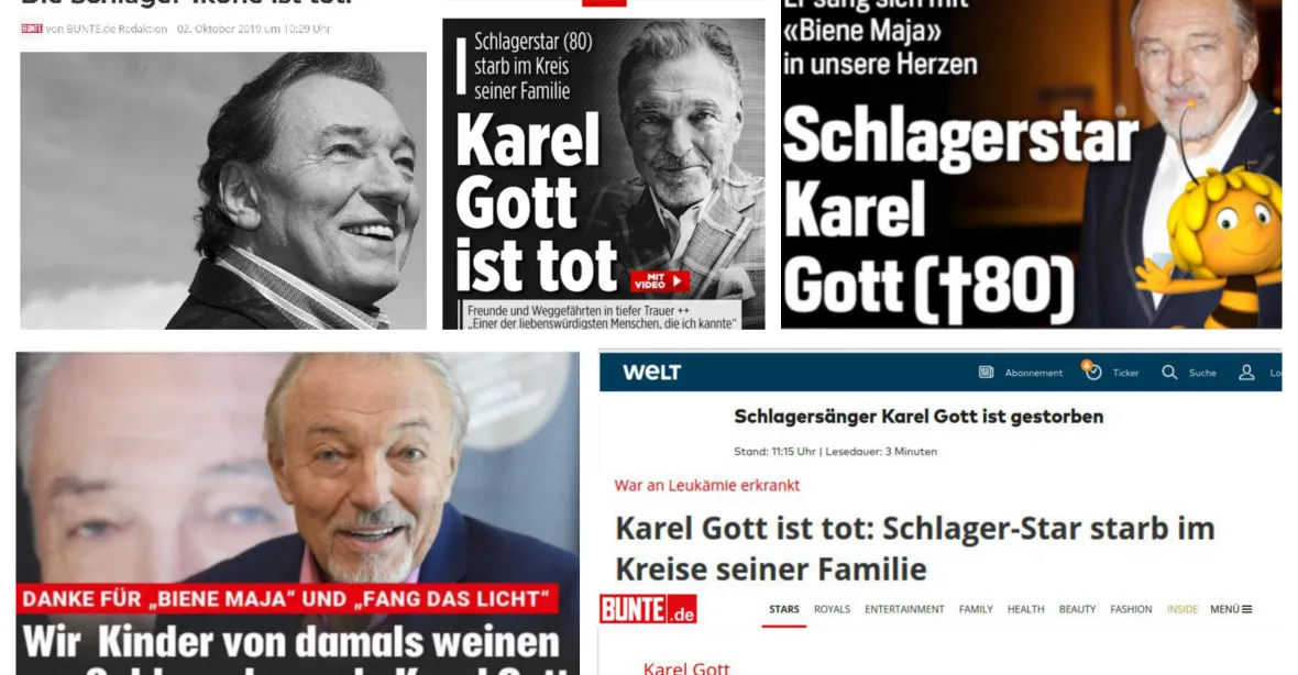Úmrtí Karla Gotta je zprávou dne i pro Německo. Televize přinášejí speciální hlášení