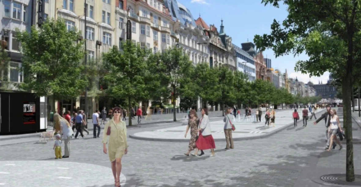 Rekonstrukce Václavského náměstí se blíží. Vznikne podzemní nádrž a nové stromořadí