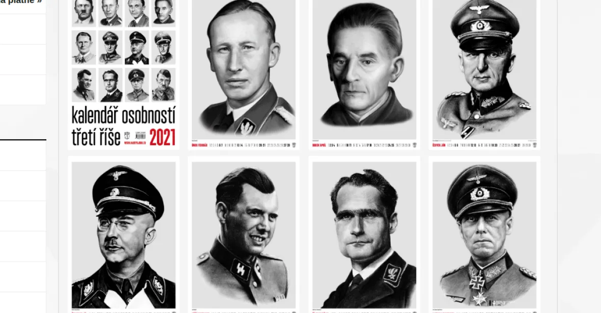 Český nástěnný kalendář s nacistickými vůdci. Vydavatelství čelí trestnímu oznámení