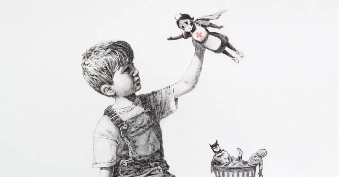 Banksyho provokativní díla se poprvé vystavují v Praze
