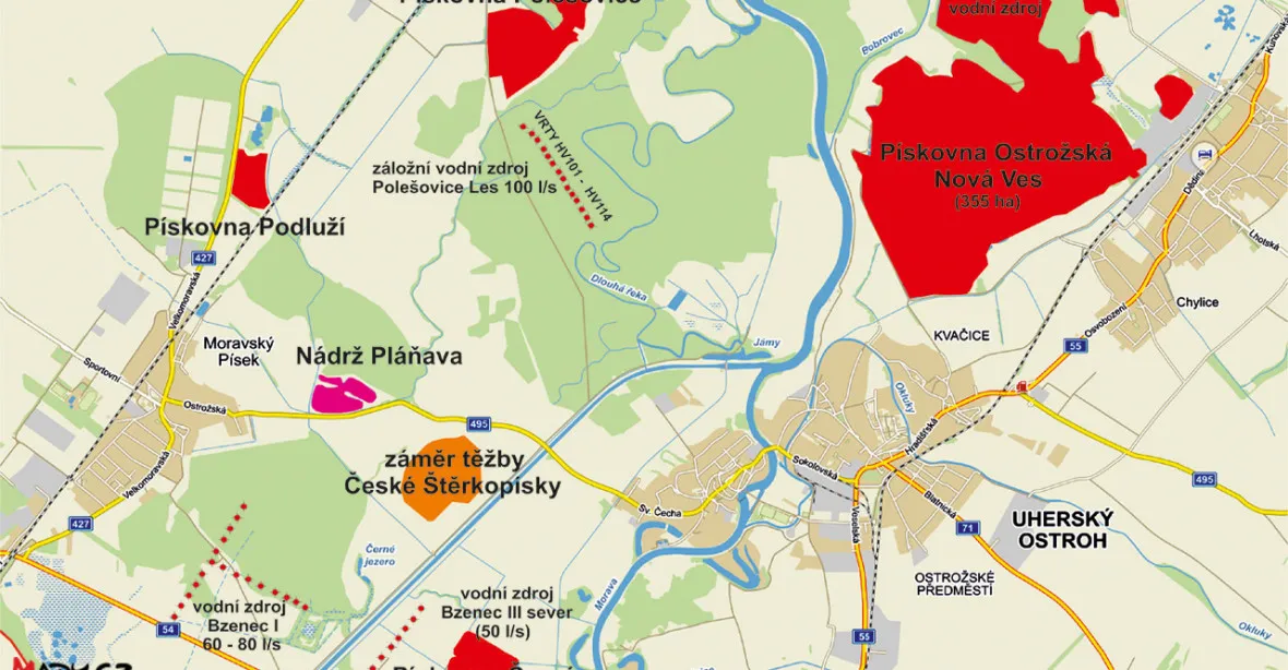 Slovácko se bojí těžby štěrkopísku. Proti ohrožení vody brojí i Maláčová