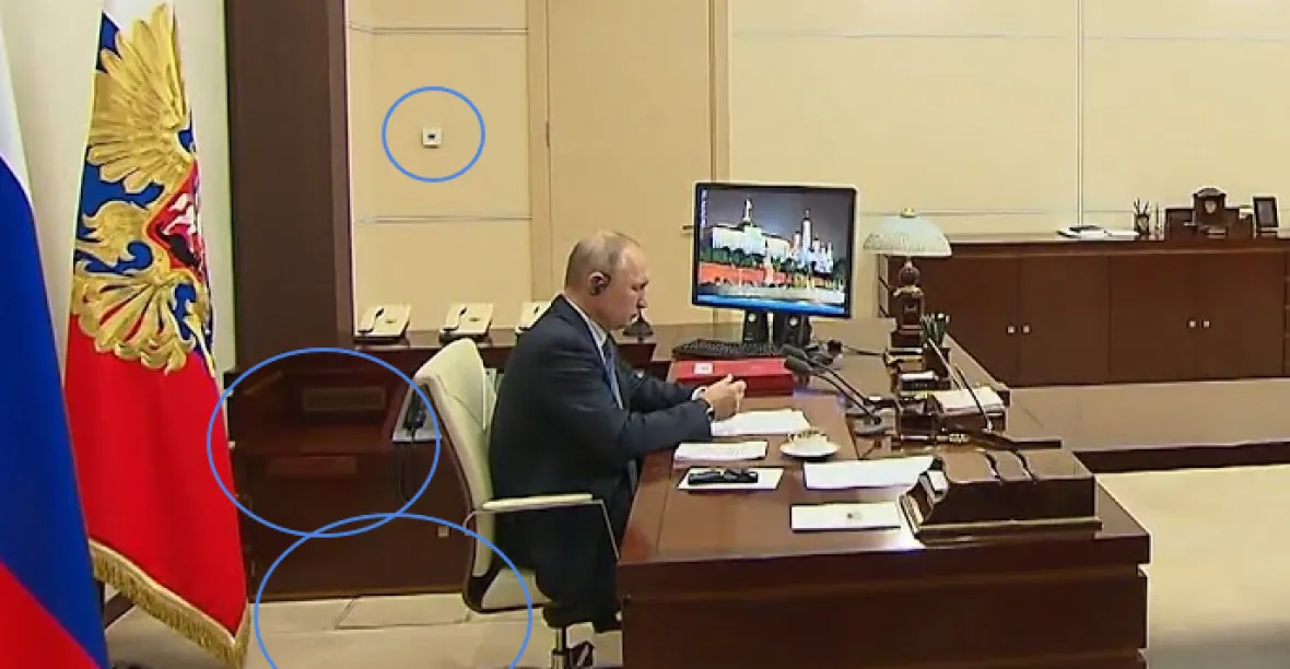 Má Putin více identických kanceláří? Rusové pitvají detaily snímků
