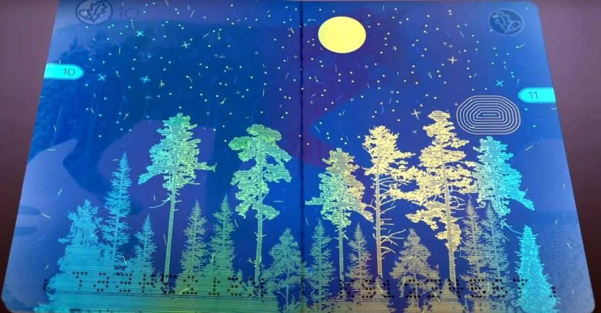 Noční les, vlci a ptáci. Nový estonský pas je krásně barevný, podívejte se