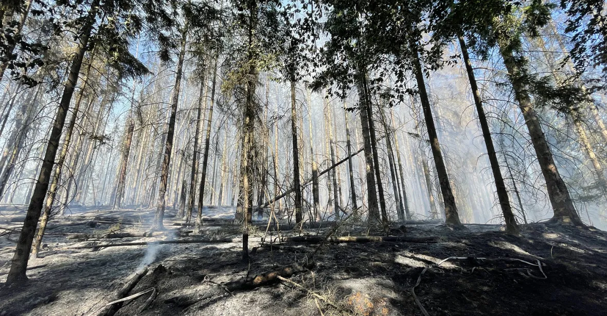 V NP České Švýcarsko hoří les, hasiči povolali i vrtulník