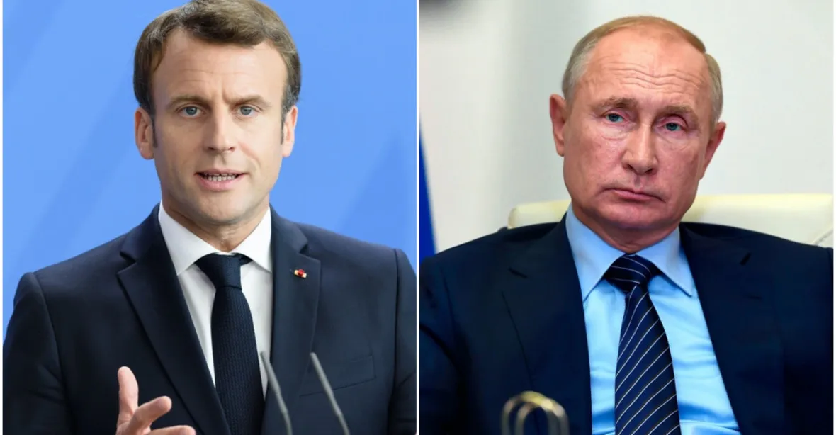 Putin obvinil Kyjev z válečných zločinů. „Znepokojil mě Mariupol,“ odpověděl mu Macron