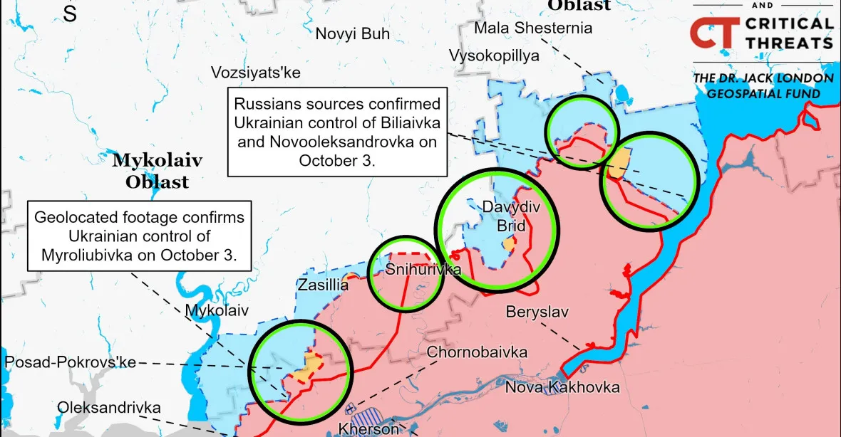 Ukrajinci prolomili frontu na dvou místech. Probíjejí se do Luhanské oblasti a Chersonu