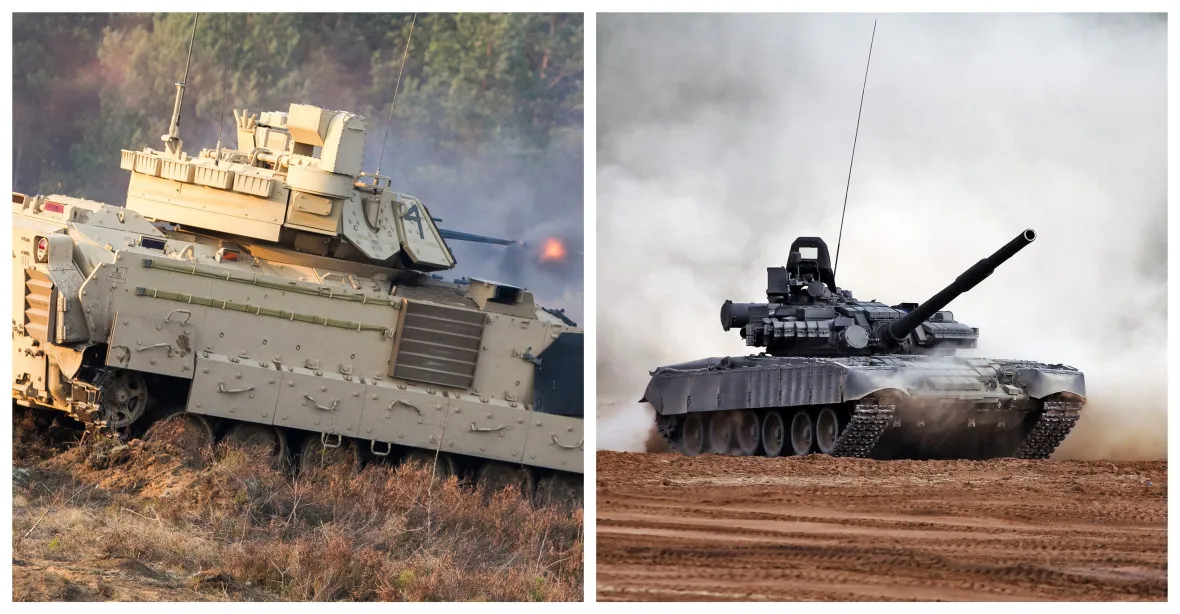 GALERIE: Která zbraň má větší šance, bojové vozidlo Bradley nebo tank T-72?