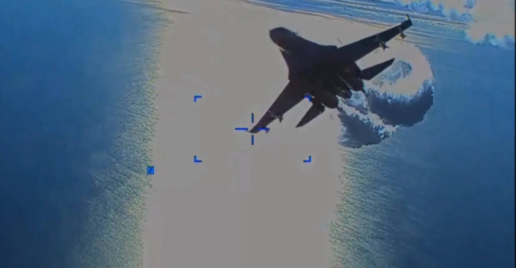 VIDEO: Americká armáda zveřejnila záběry střetu dronu s ruskou stíhačkou