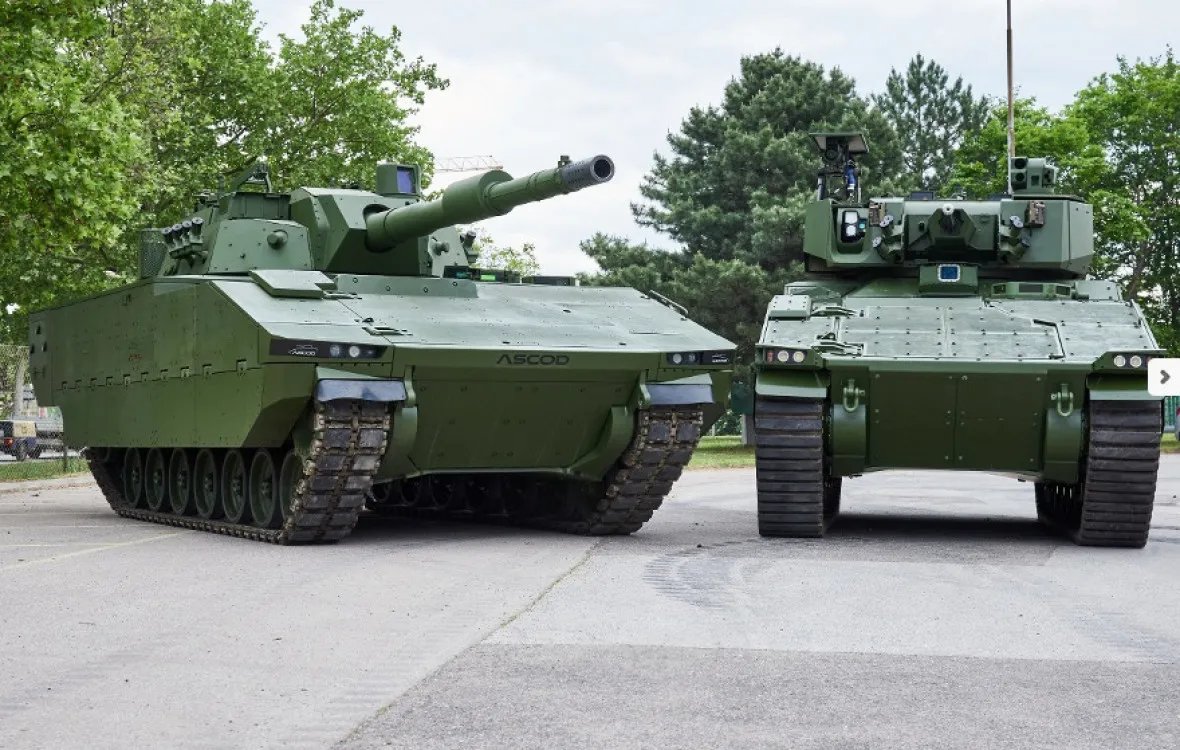 Bojové vozidlo pěchoty Ascod vyráběné ve spolupráci General Dynamics a European Land Systems (2018).