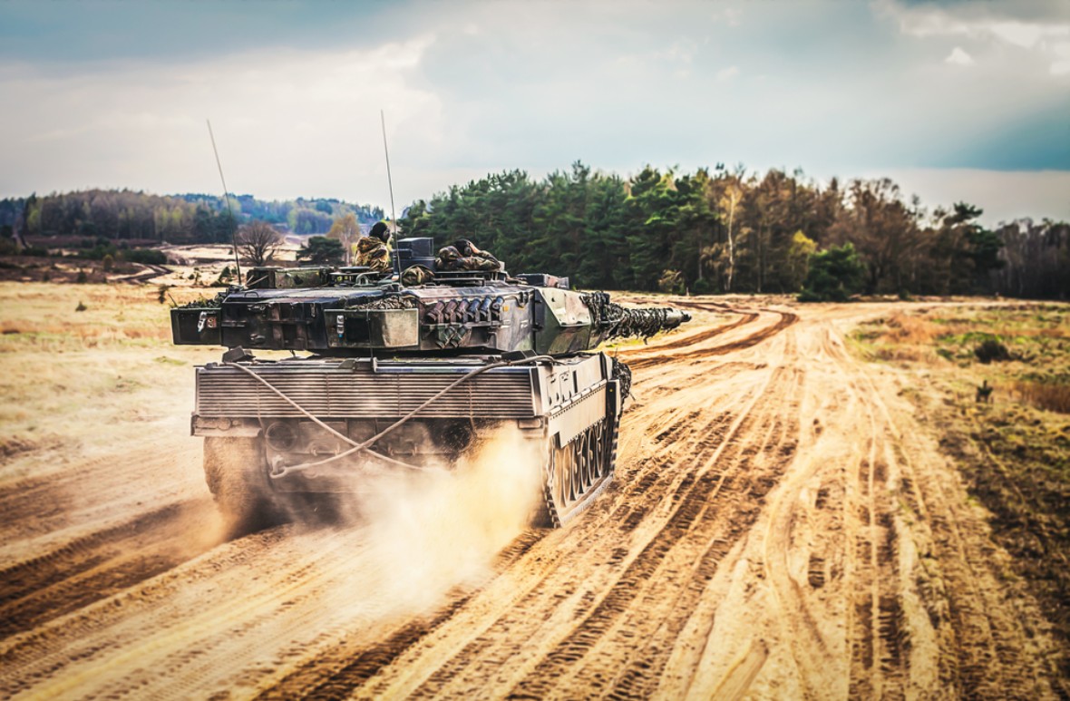 Dosud nejmodernější německý sériově vyráběný tank Leopard 2A7.