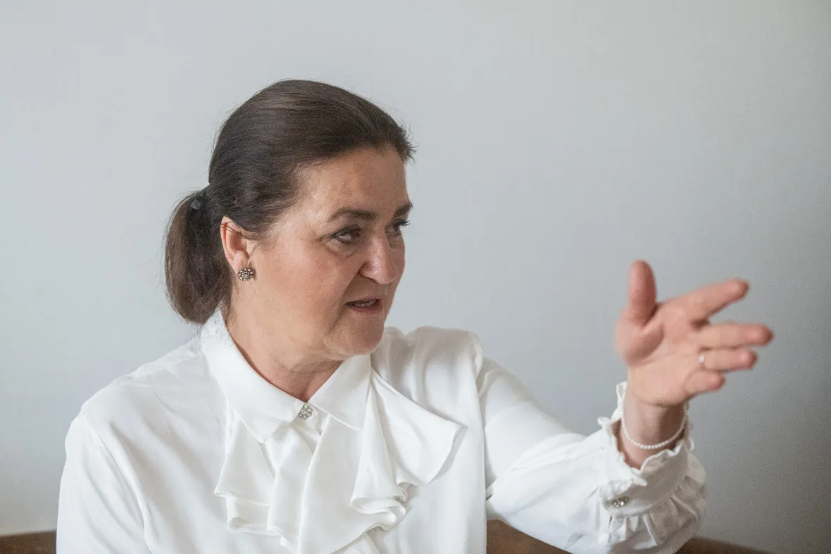 Ministryně pro vědu, výzkum a inovace Helena Langšádlová (TOP 09) během rozhovoru s deníkem Echo24.