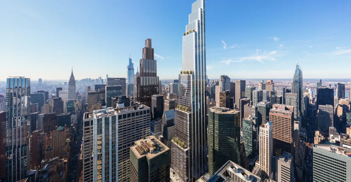Panorama New Yorku se změní. Vyroste tam nový skleněný 62patrový mrakodrap